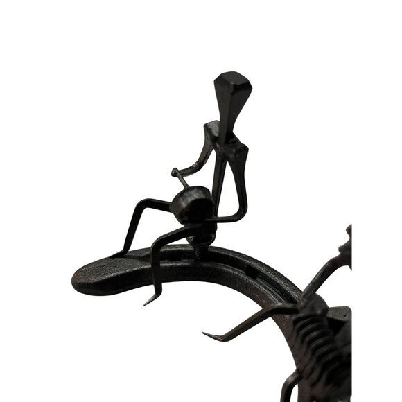 Metal Horseshoe Sculpture Musicians Folk Art Western Rustic Decor Used - Picture 6 of 10